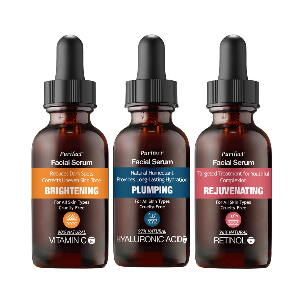 Trio Serums – Brightening Vitamin C + Plumping Hyaluronic Acid 100 + Rejuvenating Retinol - 30ml x 3
